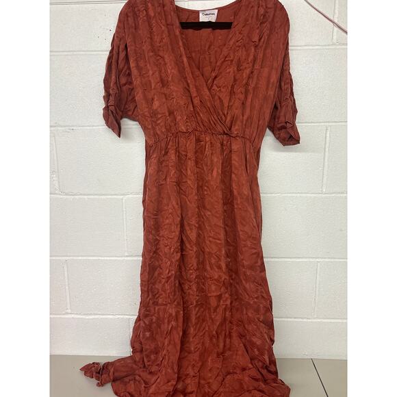 Callahan Rust Wrap Dress - Picture 3 of 5